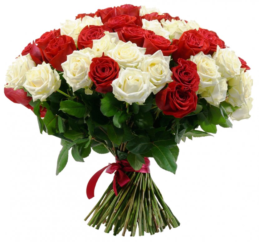 Flower Bouquet Rose Cut Flowers Valentine's Day - Floral Design - Red Transparent PNG