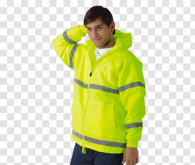 Raincoat T-shirt Hoodie High-visibility Clothing Jacket - Workwear Transparent PNG