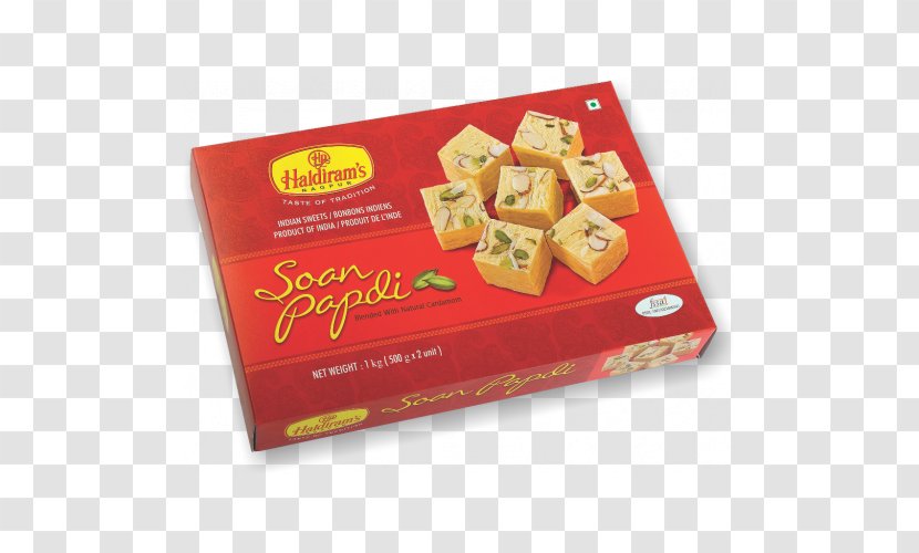 Soan Papdi Indian Cuisine Kaju Katli Bikaneri Bhujia Haldiram's - Food - Sweets Transparent PNG