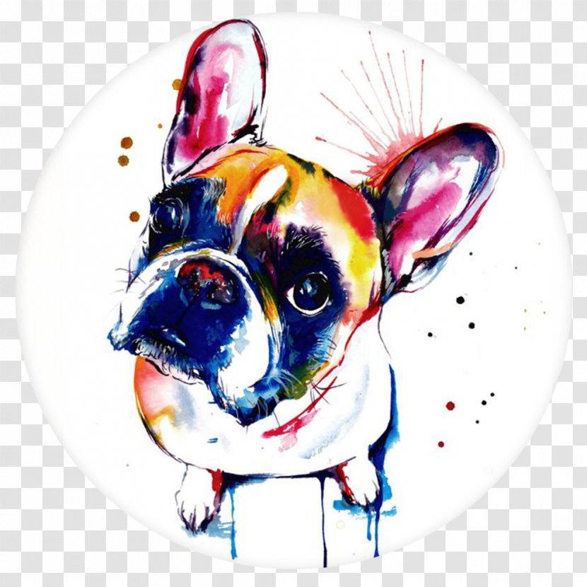 French Bulldog Pit Bull Boston Terrier Watercolor Painting - Puppy Love Transparent PNG