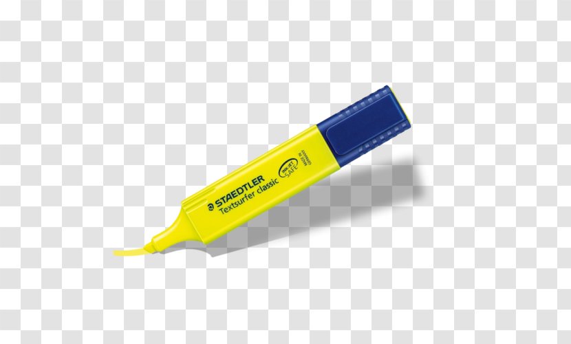 Yellow Paper Highlighter Staedtler Marker Pen - Water And Ink Rockery Transparent PNG