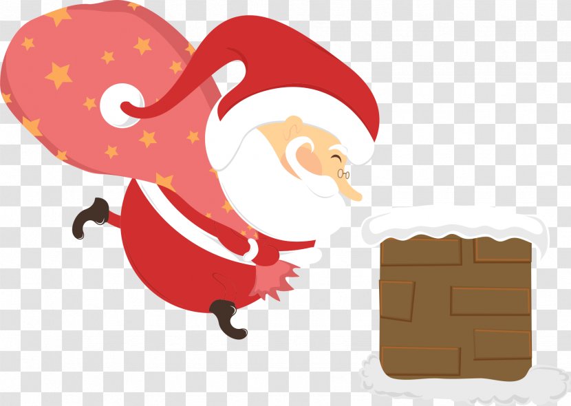 Santa Claus Christmas Eve New Year's Day - Ornament - With Stone Walls Transparent PNG