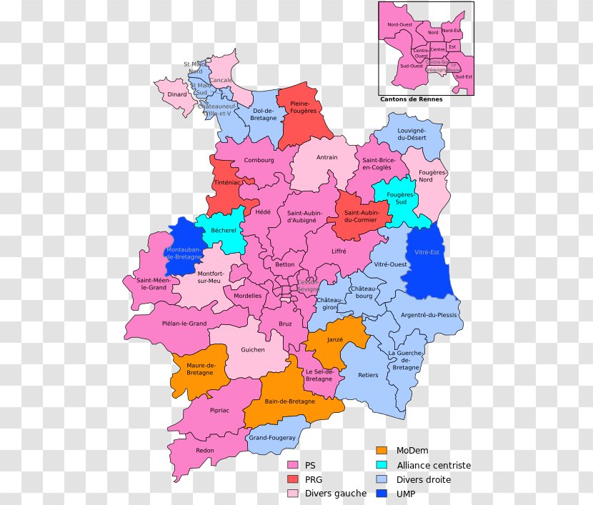 Élections Départementales De 2015 En Ille-et-Vilaine French Departmental Elections Map Conseil Départemental D'Ille-et-Vilaine Transparent PNG