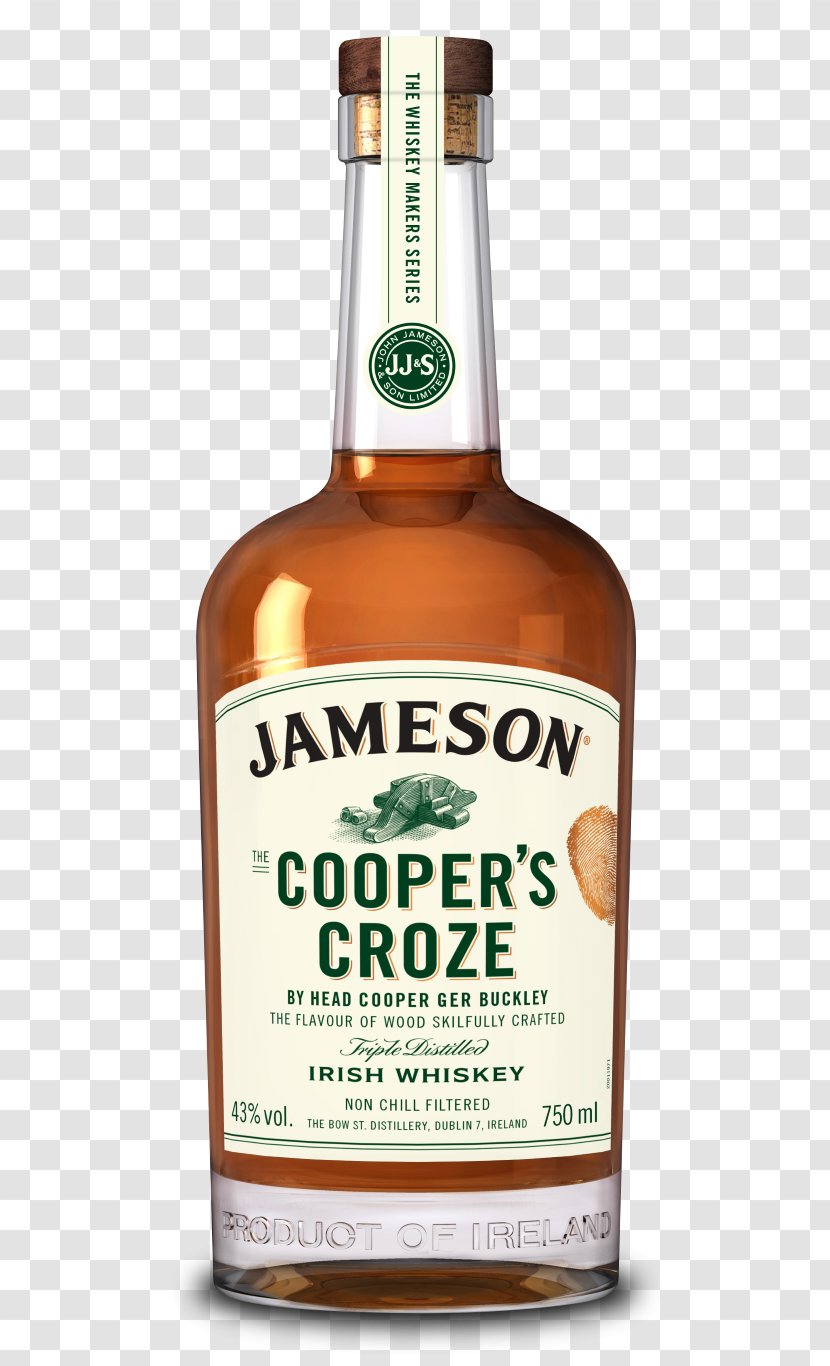 Jameson Irish Whiskey Distilled Beverage Wine - Glass Bottle Transparent PNG