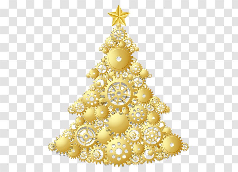 Christmas Tree Ornament Clip Art - Jewellery - Gold Decoration Transparent PNG