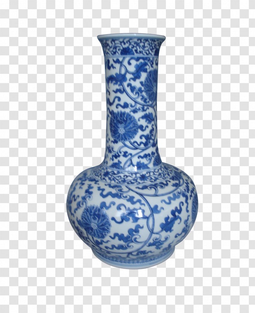 Vase Blue And White Pottery Porcelain Transparent PNG