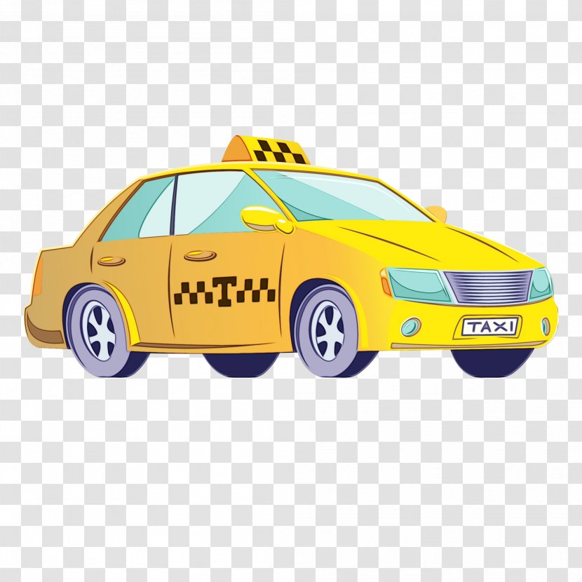 Land Vehicle Car Taxi Yellow - Radiocontrolled Compact Transparent PNG
