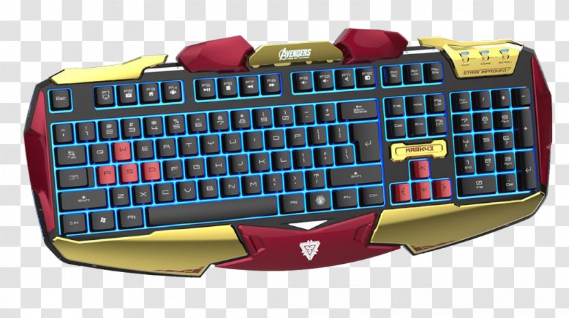 The Iron Man Computer Keyboard Mouse Gaming Keypad - Space Bar - Peripherals Transparent PNG