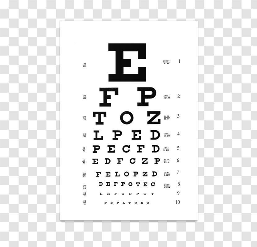 Snellen Chart Eye Examination Visual Perception Human Transparent PNG