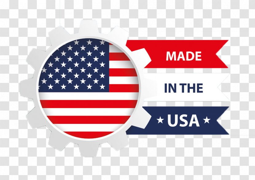 Flag Of The United States Stock Illustration - Text - Made In USA Label Transparent PNG