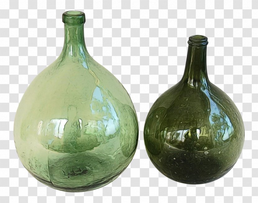 Glass Bottle Vase Green - Artifact - Tableware Transparent PNG