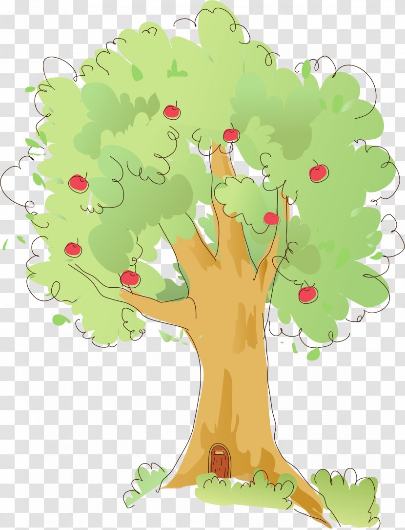 Apple Fruit Tree - Flower - Painted Transparent PNG