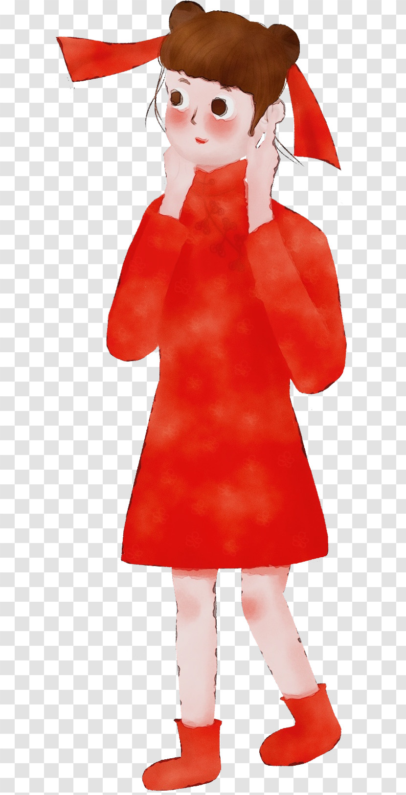 Clothing Red Costume Outerwear Dress Transparent PNG