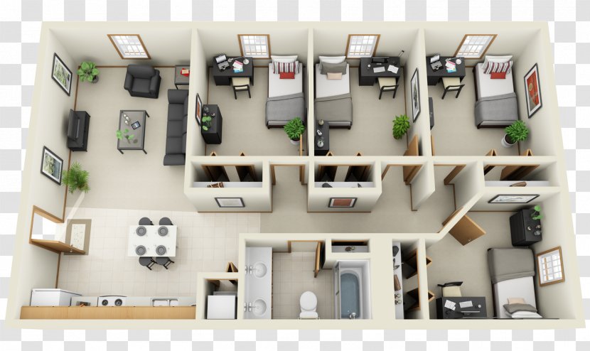 3D Floor Plan Bedroom Interior Design Services House - Apartment Transparent PNG