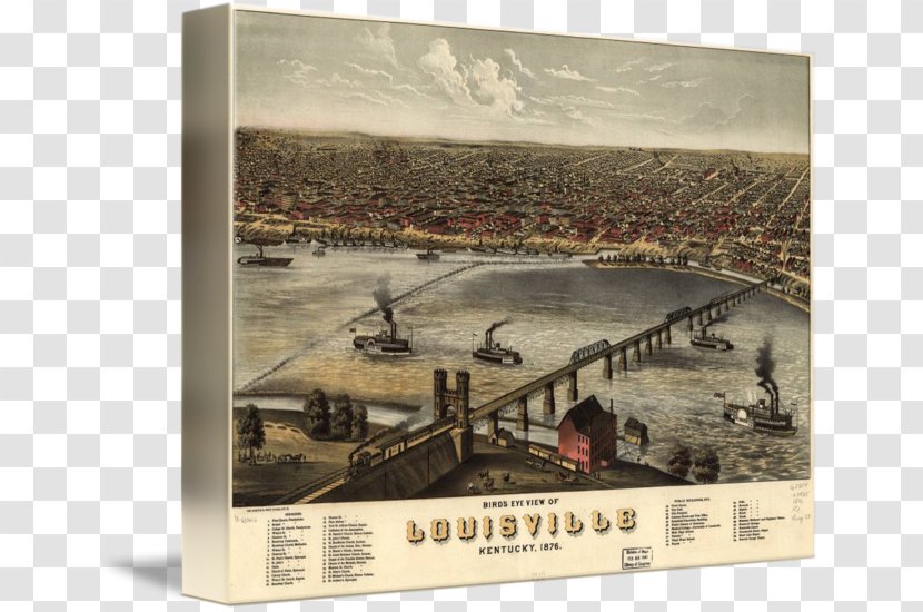 Louisville Map Canvas Print Poster - Picture Frame - Bird's-eye View Transparent PNG
