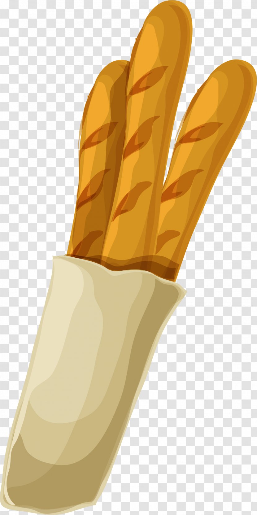 Baguette Bread Loaf - Hand Painted Yellow Transparent PNG