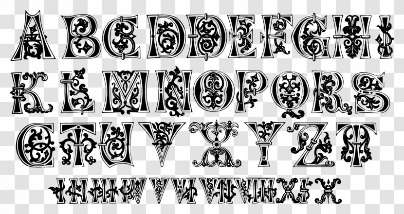 Middle Ages Illuminated Manuscript Alphabet Letter Ornament - Decorative Summary Transparent PNG