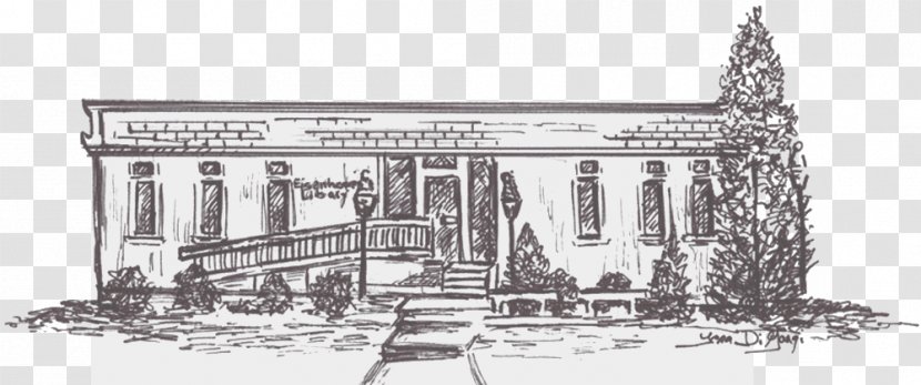 Classical Architecture Facade Line Art Sketch - House Transparent PNG