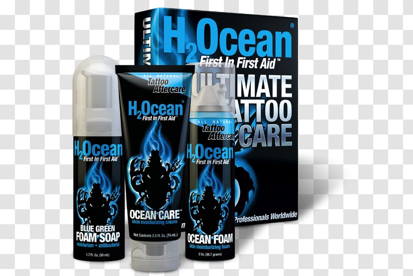 H2Ocean Ultimate Tattoo Care Kit, 180ml (Blue Green Foam Soap , Ocean Foam) Lubricant Product Brand - Septoplasty Aftercare Transparent PNG