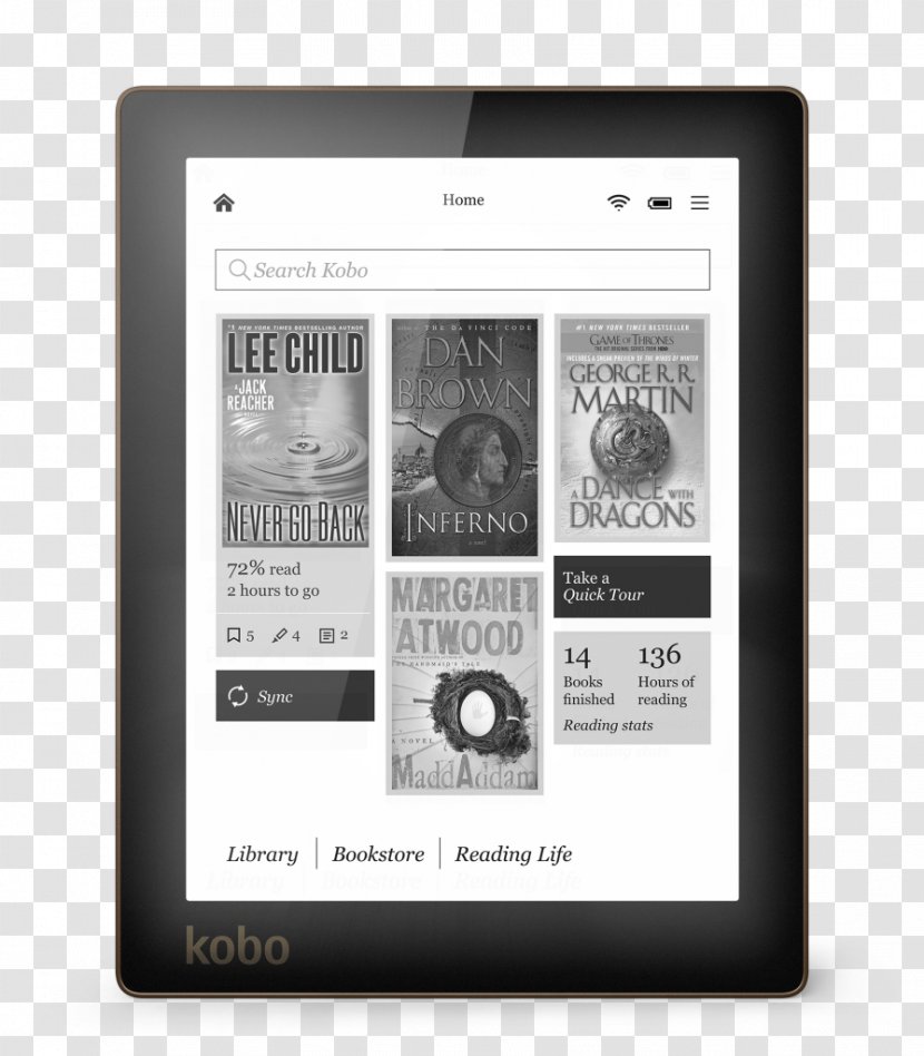 Kobo Aura HD Glo Amazon.com Sony Reader - E-ink Tablet Transparent PNG