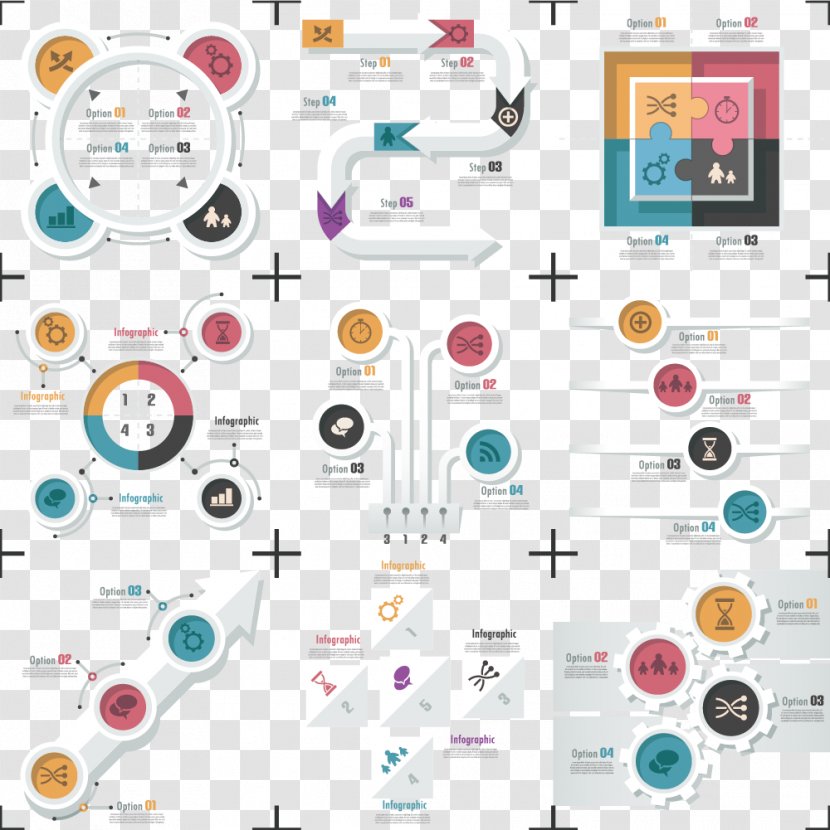 Infographic Diagram Workflow Chart - Business - Vector Geometric Elements Ppt Transparent PNG