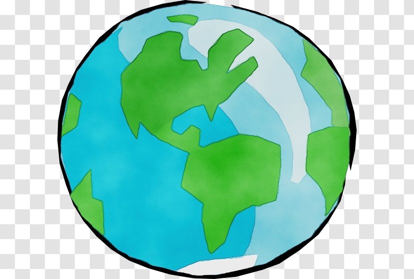 Earth Cartoon Drawing - Turquoise - Planet Globe Transparent PNG