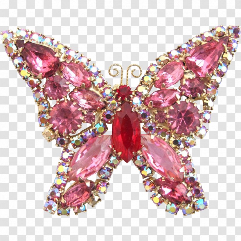Brooch Earring Jewellery Imitation Gemstones & Rhinestones Estate Jewelry - Body - Vintage Bee Pin Red Transparent PNG