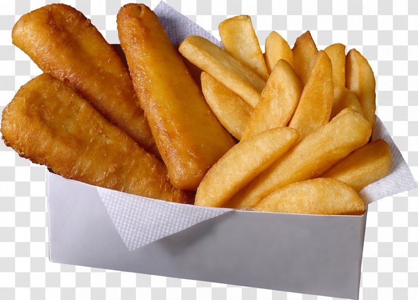 Fish And Chips Hamburger French Fries Fast Food Potato Wedges - Recipe Transparent PNG