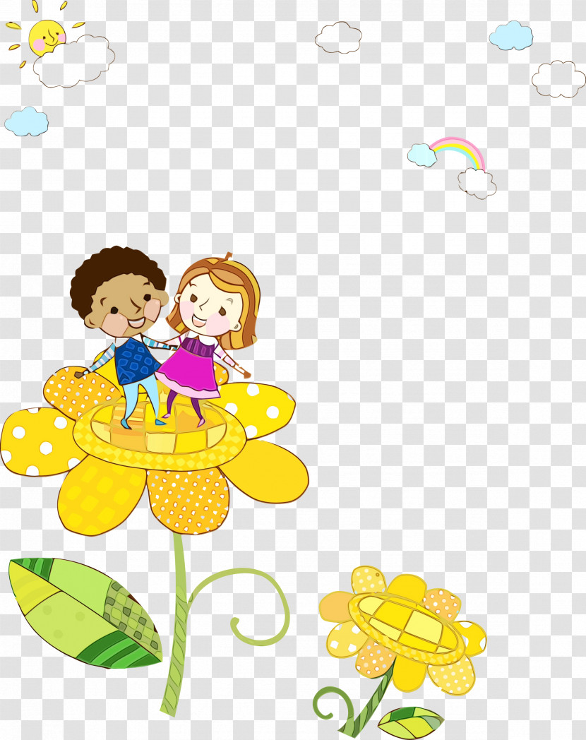 Cartoon Yellow Happy Smile Child Transparent PNG