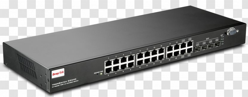 Gigabit Ethernet Network Switch Power Over Port - Draytek Transparent PNG