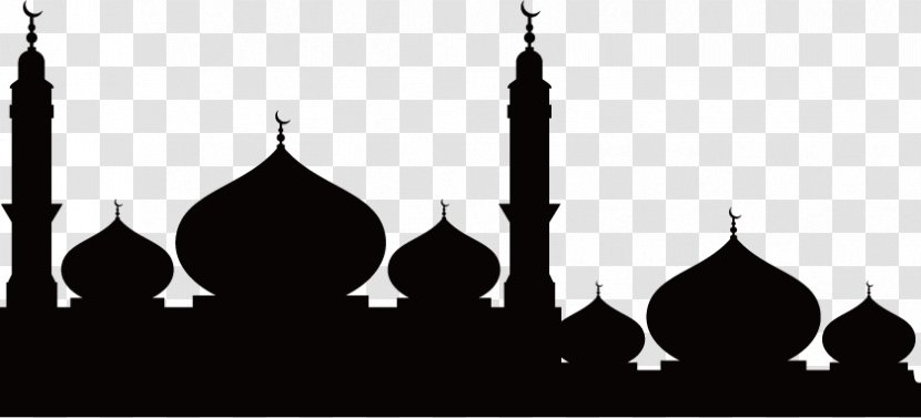 Temple Mosque Silhouette - Monochrome Photography Transparent PNG