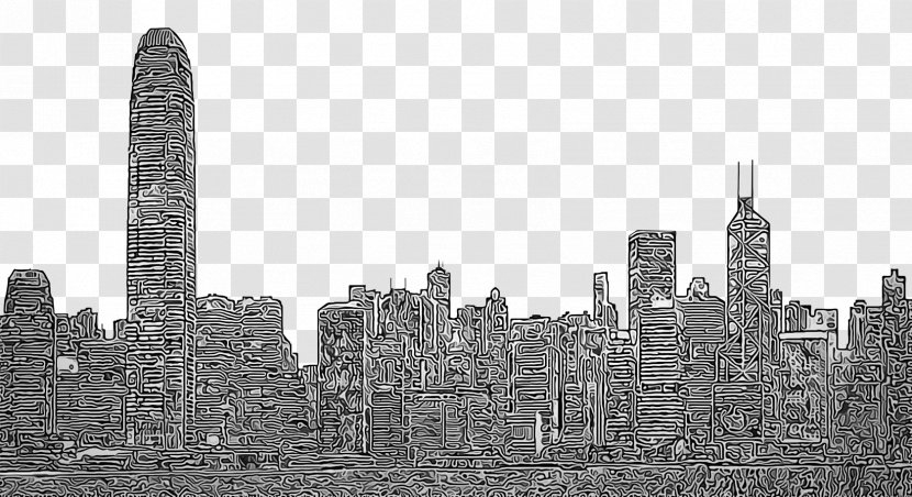 Landmark Skyline Human Settlement City Ruins - Blackandwhite Architecture Transparent PNG