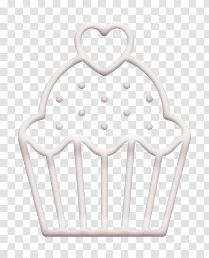 Saint Valentine Lineal Icon Heart Icon Lovely Cupcake Icon Transparent PNG