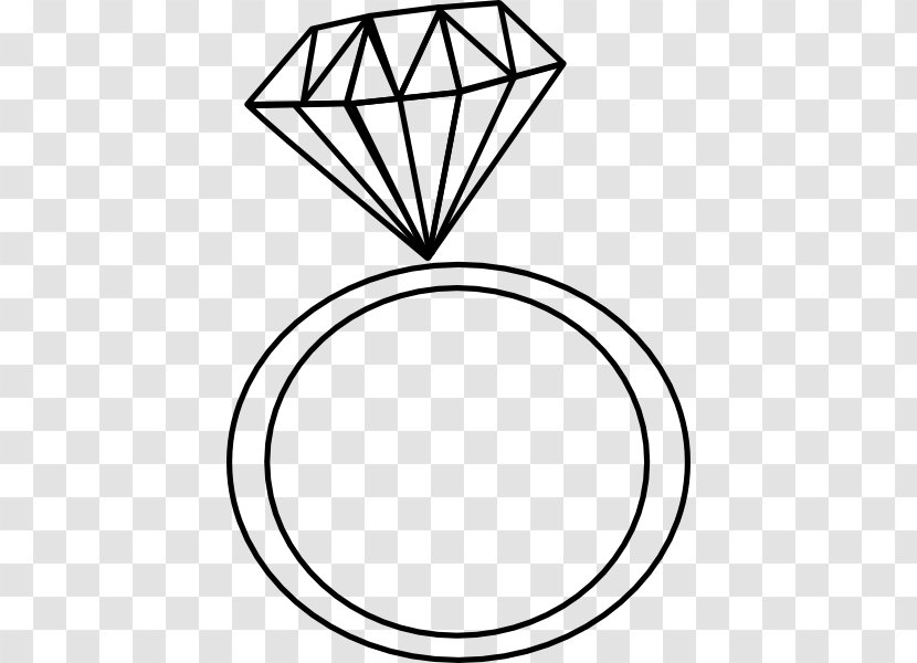 Clip Art Engagement Ring Diamond Wedding - Drawing Black Transparent PNG