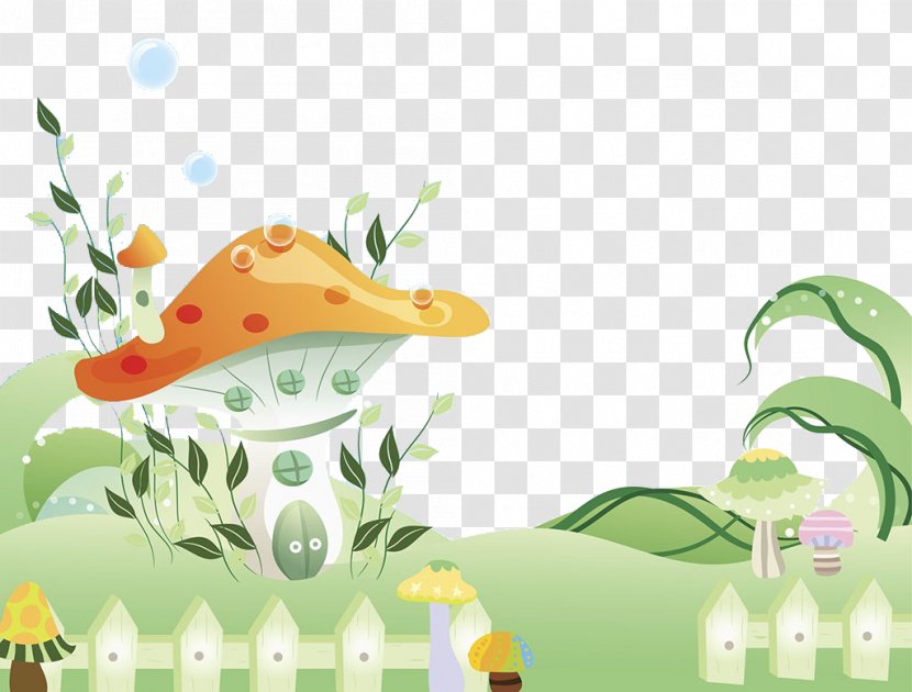 Illustration - Tree - Mushrooms And Saplings Transparent PNG