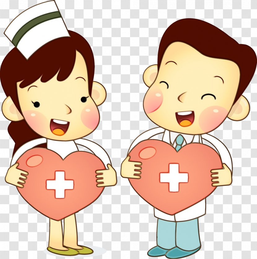 Cartoon Nursing Physician Clip Art Hospital - Happy - Cheek Transparent PNG
