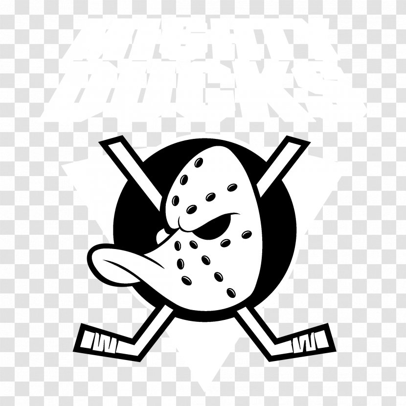 Anaheim Ducks National Hockey League The Mighty Logo - Black - Disney Duck Transparent PNG