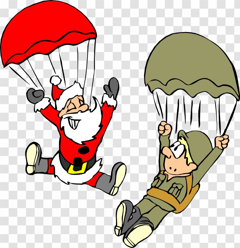 Santa Claus Wedding Invitation Christmas Card Military - Human Behavior - Parachute Transparent PNG