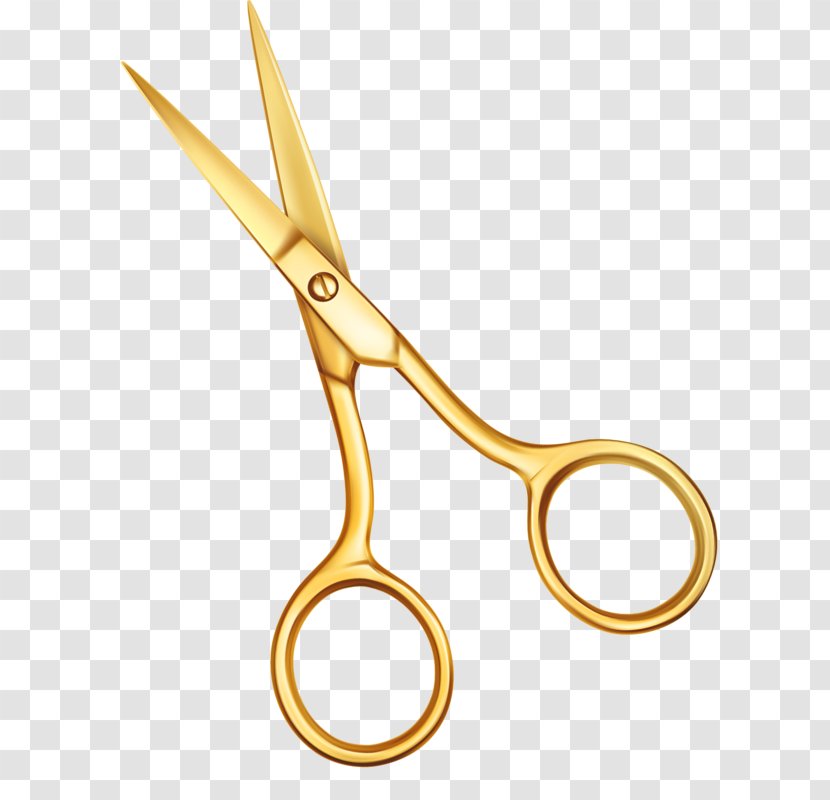 Scissors Icon - Haircutting Shears - Golden Transparent PNG