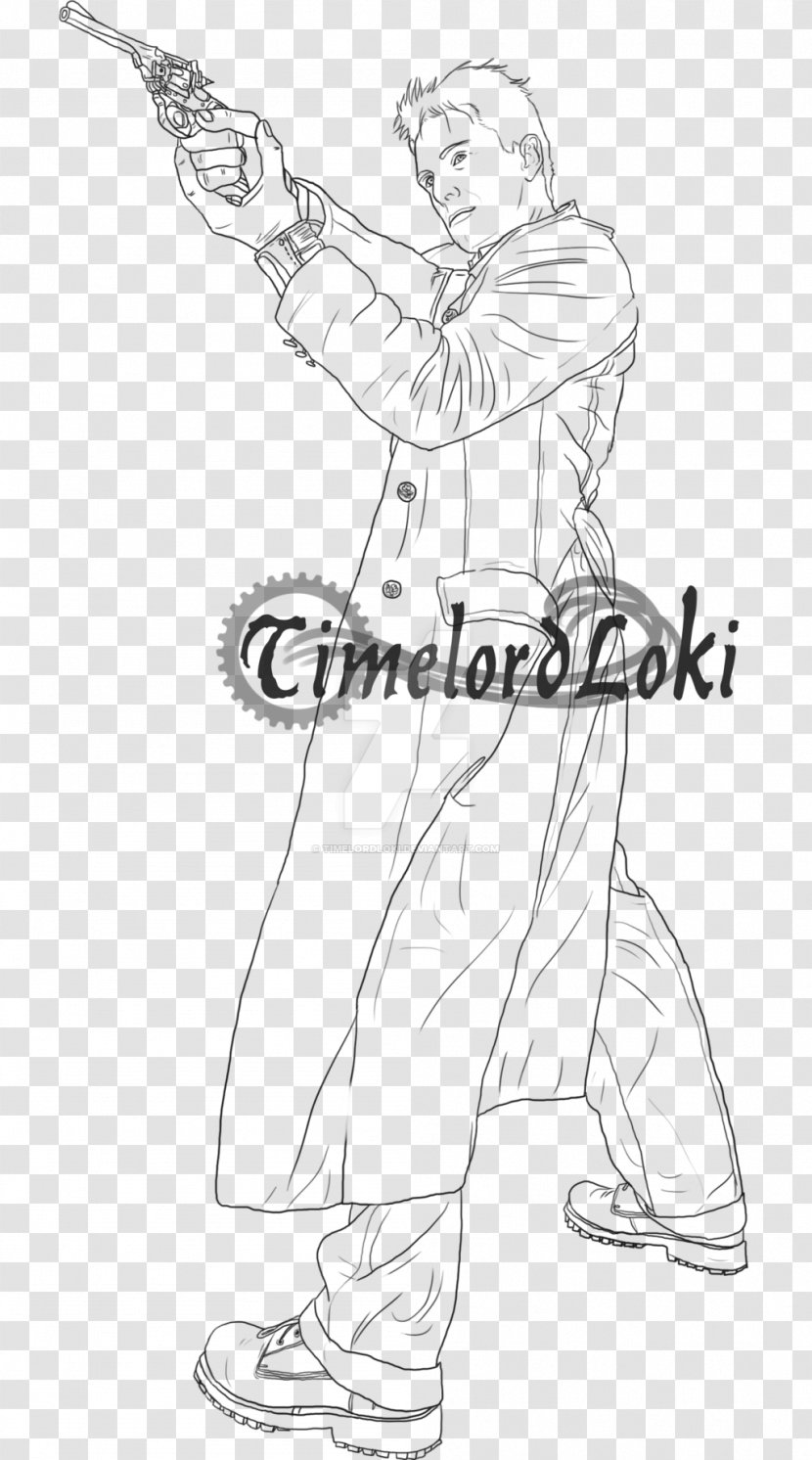 Line Art Coloring Book Drawing - Black And White - Captain Jack Transparent PNG