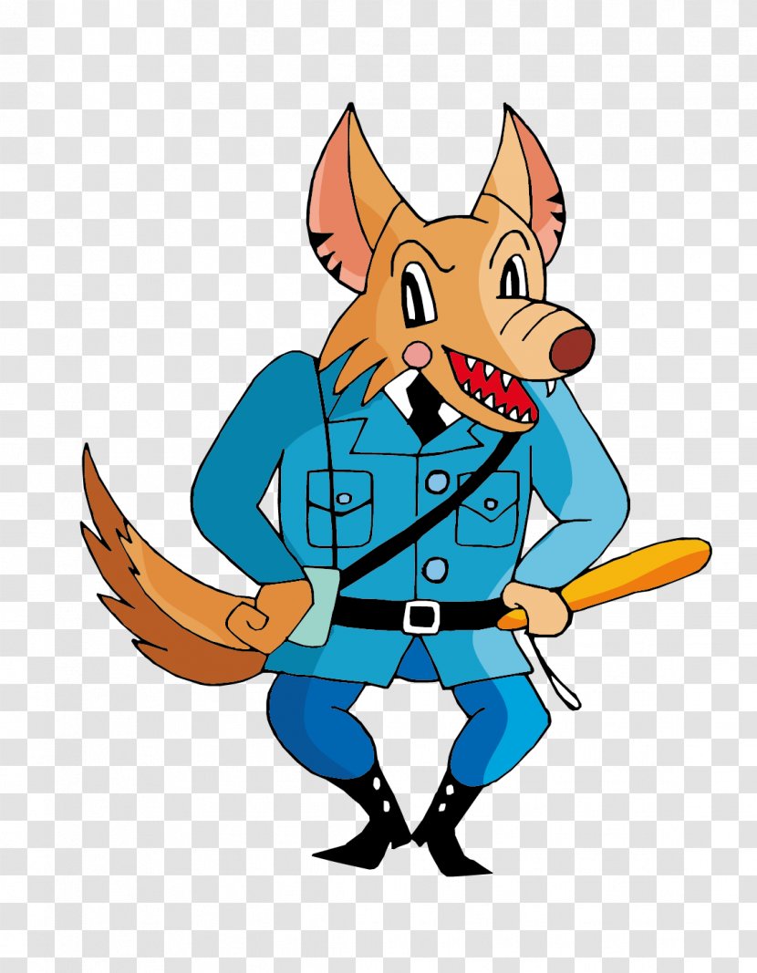 Dog Animal Cartoon - Gray Wolf - Officer Transparent PNG