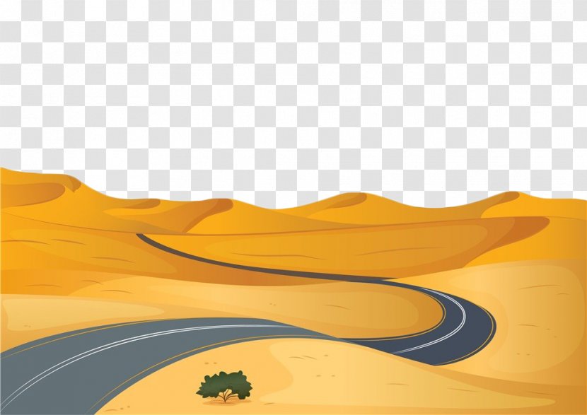 Royalty-free Drawing Clip Art - Landscape - Desert Asphalt Road Transparent PNG