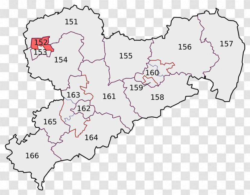 Leipzig II Constituency Of I German Federal Election, 2017 Electoral District - Map - Line Art Transparent PNG