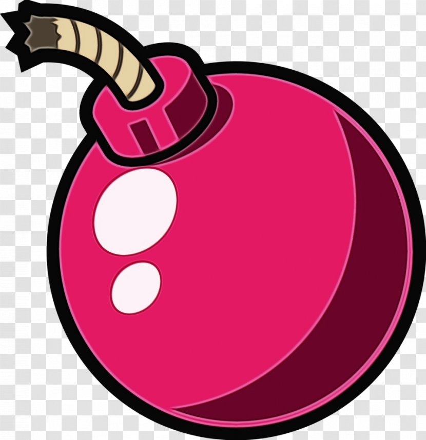 Bomb Cartoon - Watercolor - Magenta Pink Transparent PNG