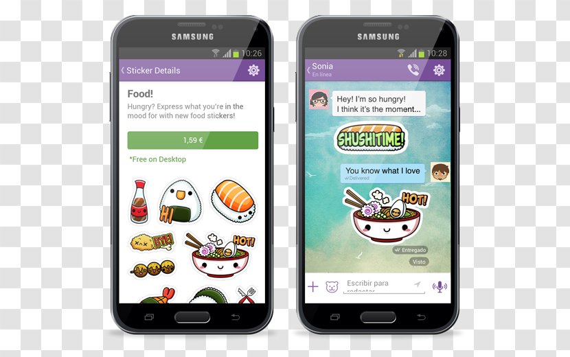 Smartphone Feature Phone Fast Food Sticker Viber - Telephone Transparent PNG