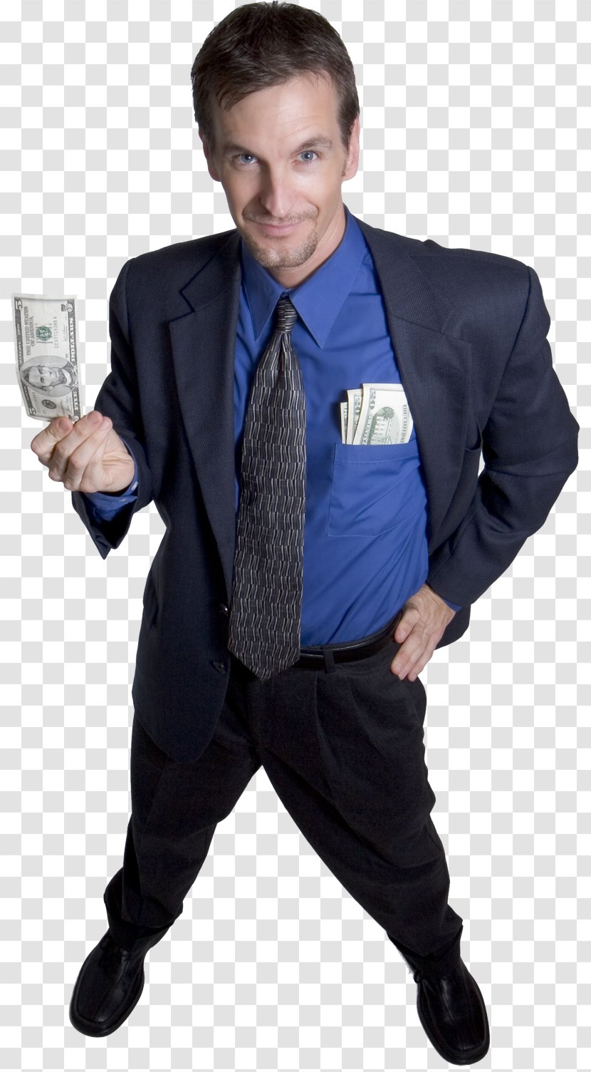 Money - Suit - Foreigner Holding The Dollar Transparent PNG