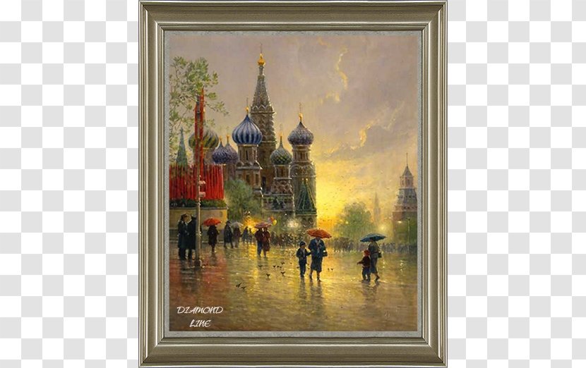 Watercolor Painting Red Square Landscape Transparent PNG
