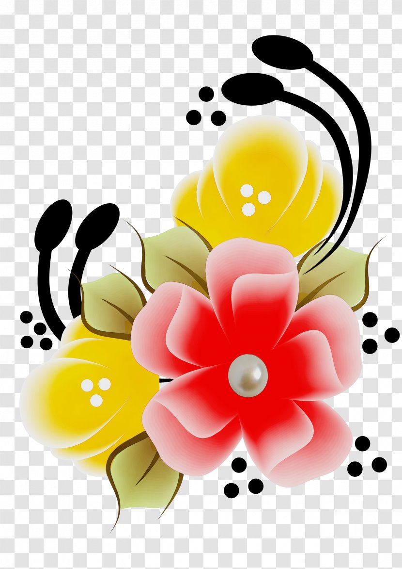 Clip Art Yellow Petal Flower Plant - Watercolor Transparent PNG
