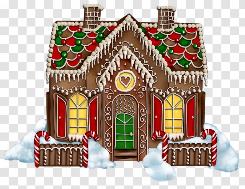 Gingerbread House Christmas Ornament Card Transparent PNG