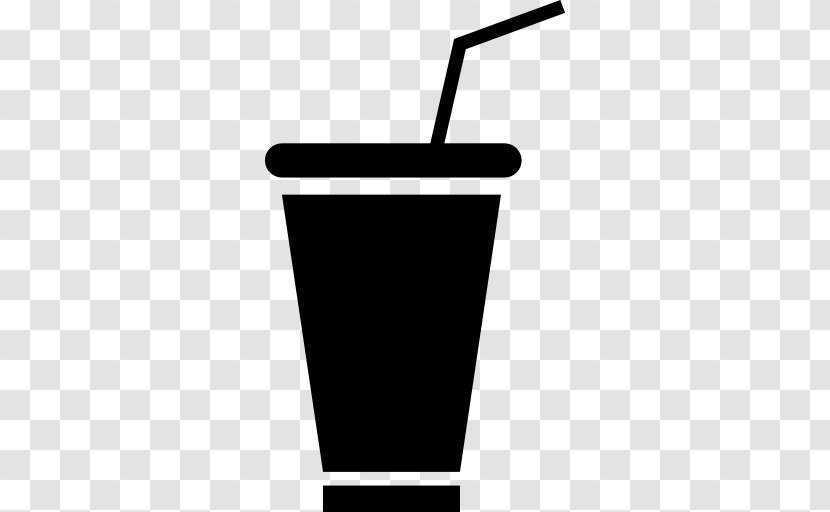 Fizzy Drinks Juice Drinking Straw Paper Cup Iced Coffee - Black And White Transparent PNG
